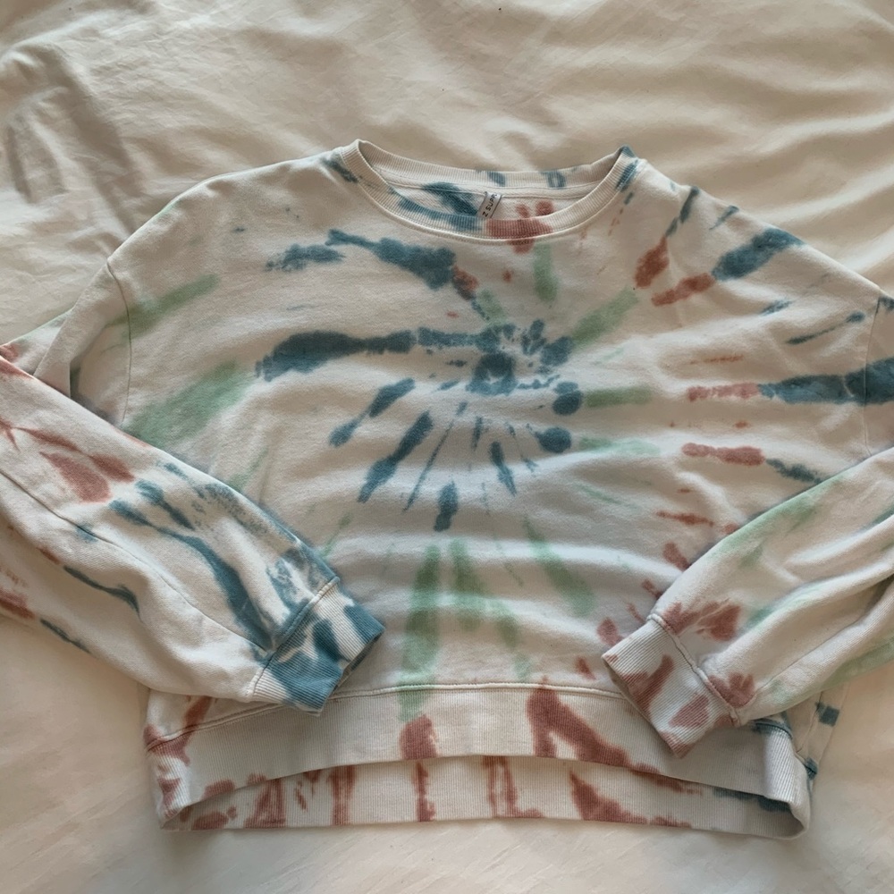 Z supply tie dye cropped sweatshirt